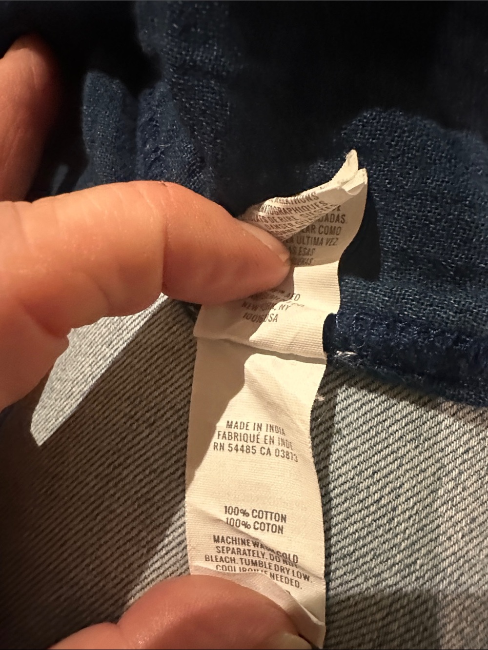 aerie Navy Washed Gauze Button-Front Shirt 100% Cotton 25” PTP - Picture 7 of 7